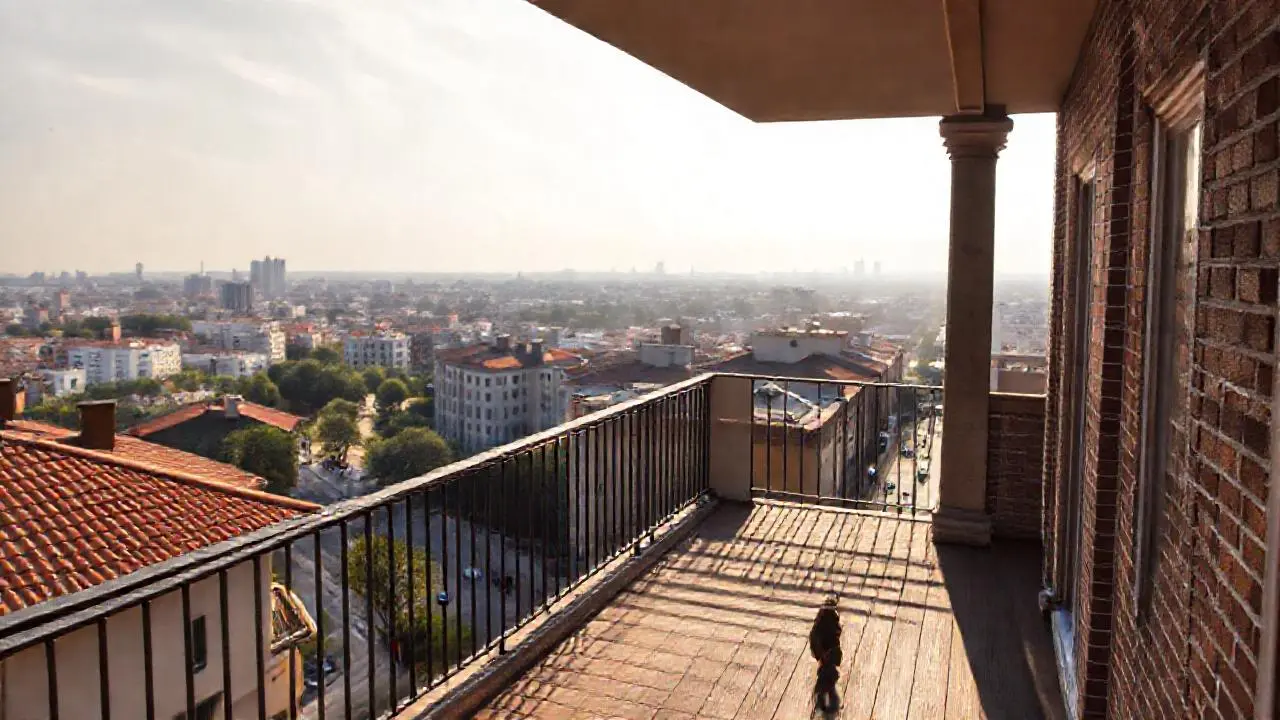 Un balcón urbano, moderno y relajado