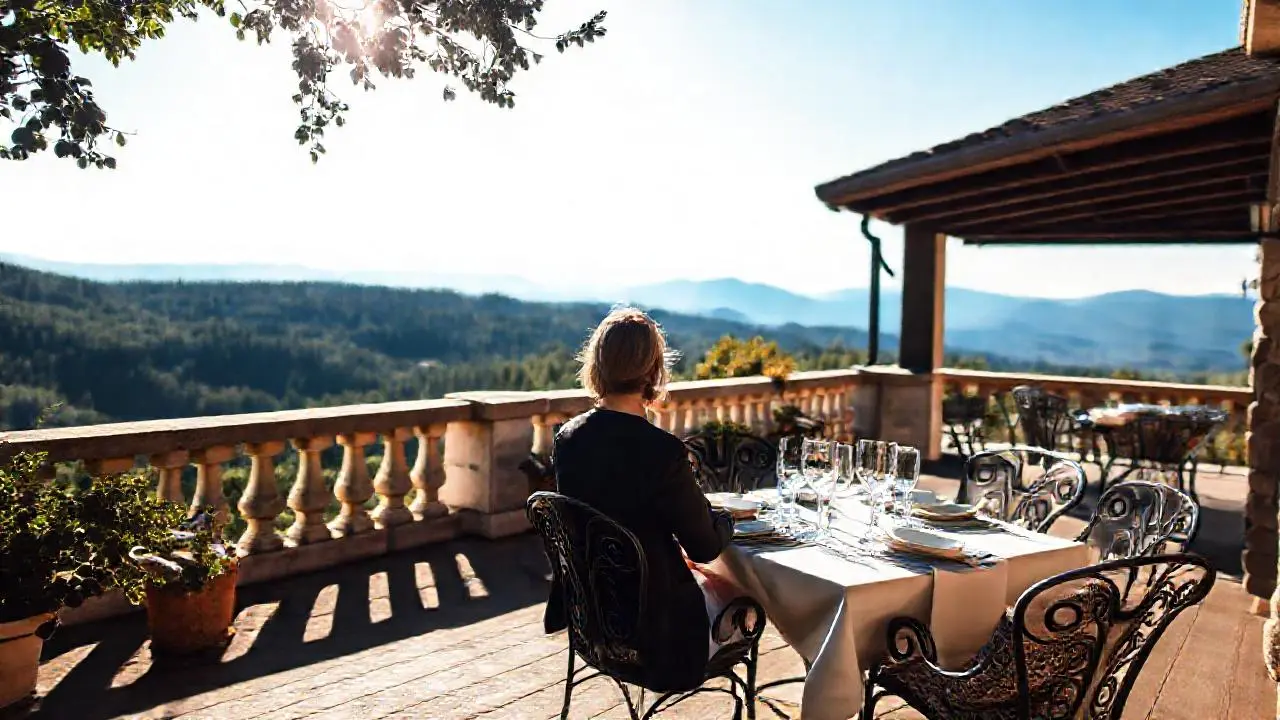 Terraza serena con vista a la naturaleza