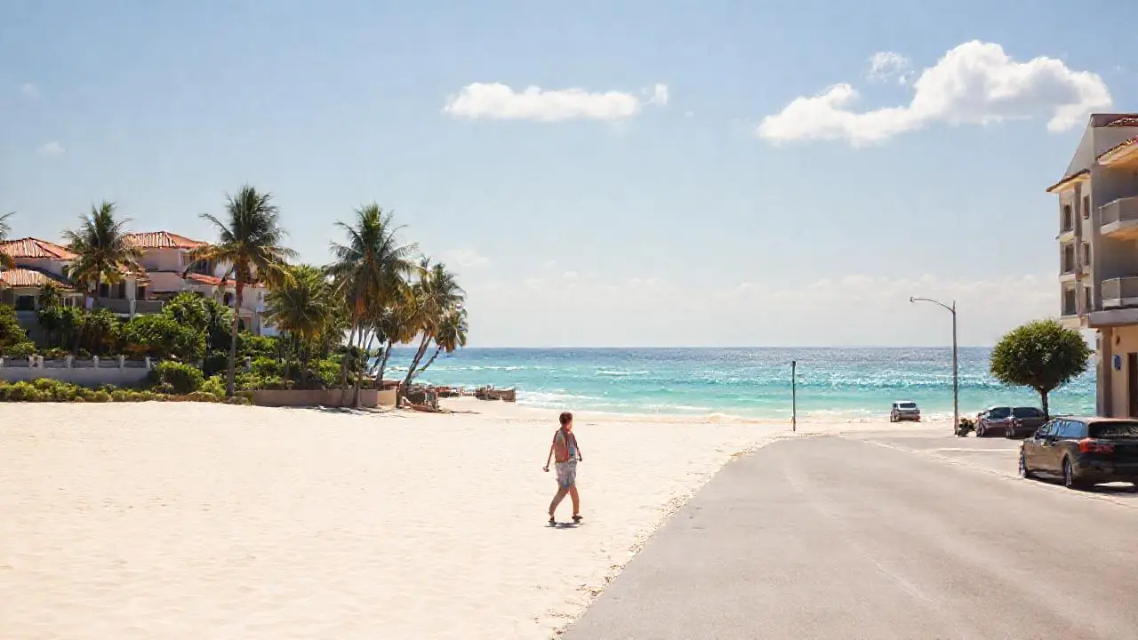 Playa tranquila, ambiente cálido y sereno