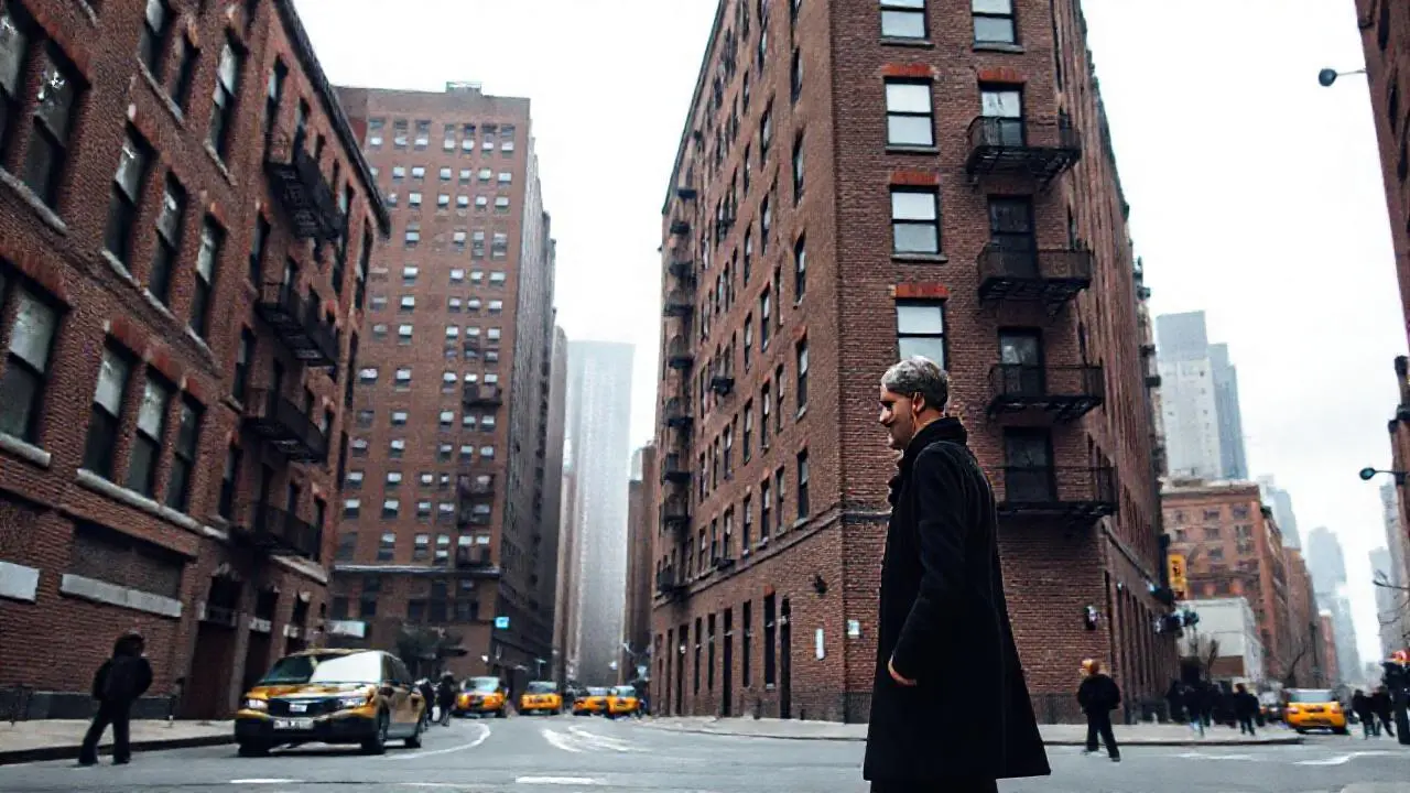 Ciudad gris, tranquila y urbana