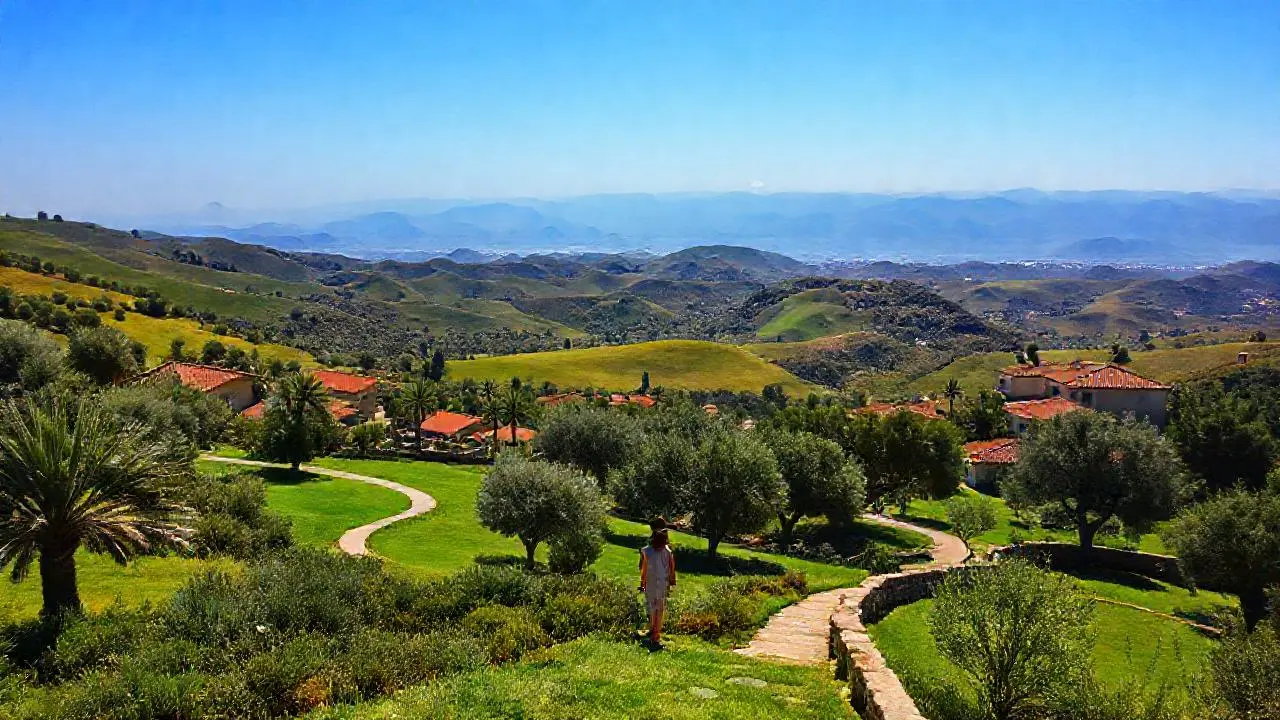 Paisaje sereno y soleado, lleno de calma
