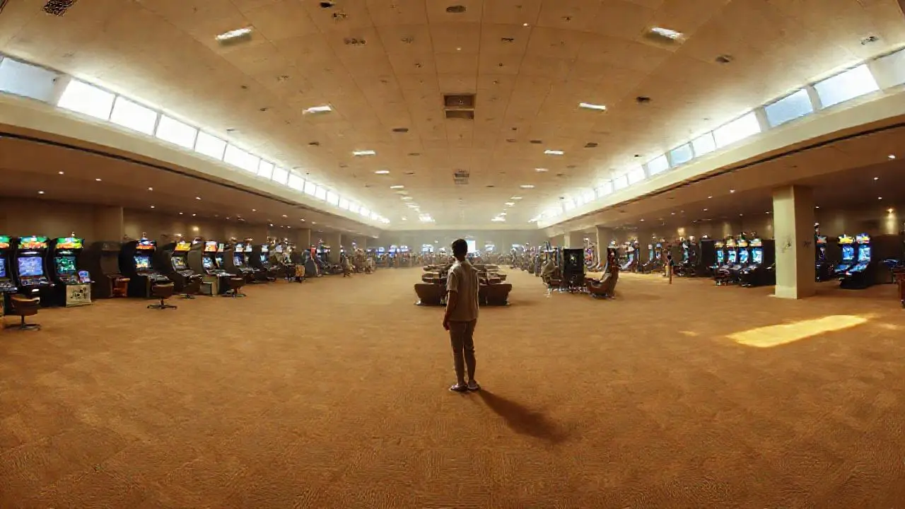 Espacio amplio, luz suave y figura solitaria