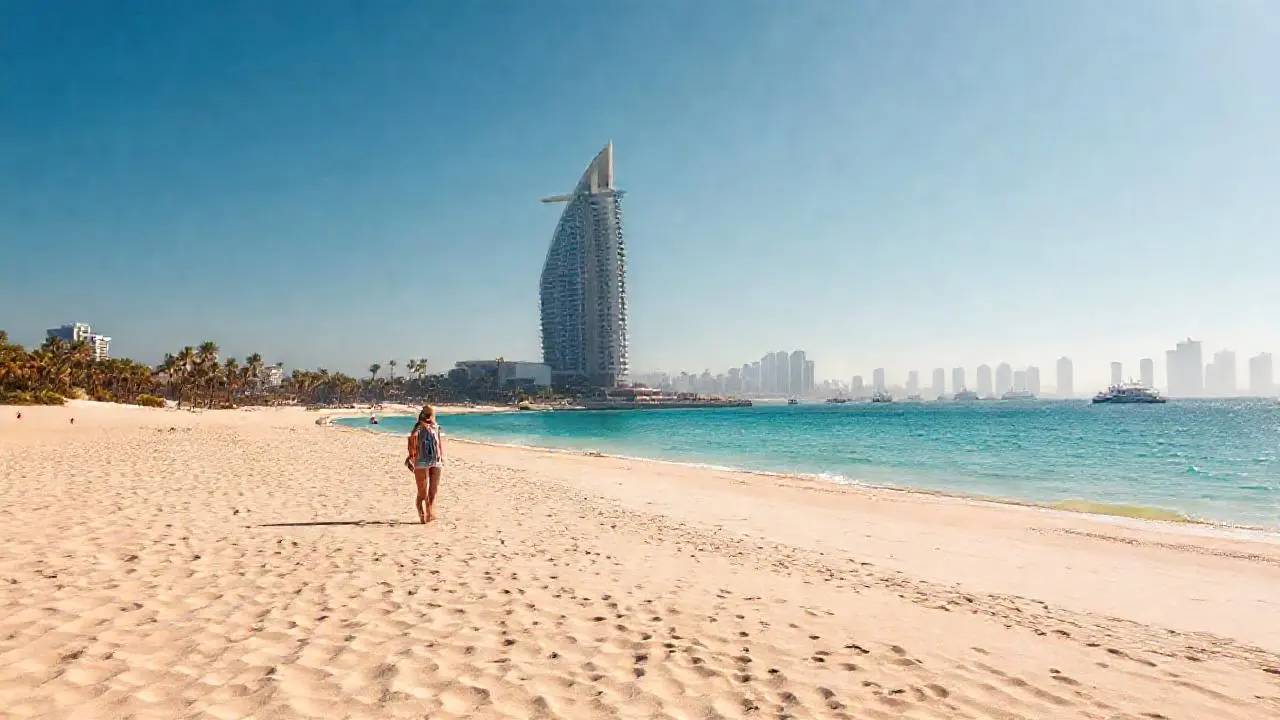 Playa tranquila, luz cálida y relajante