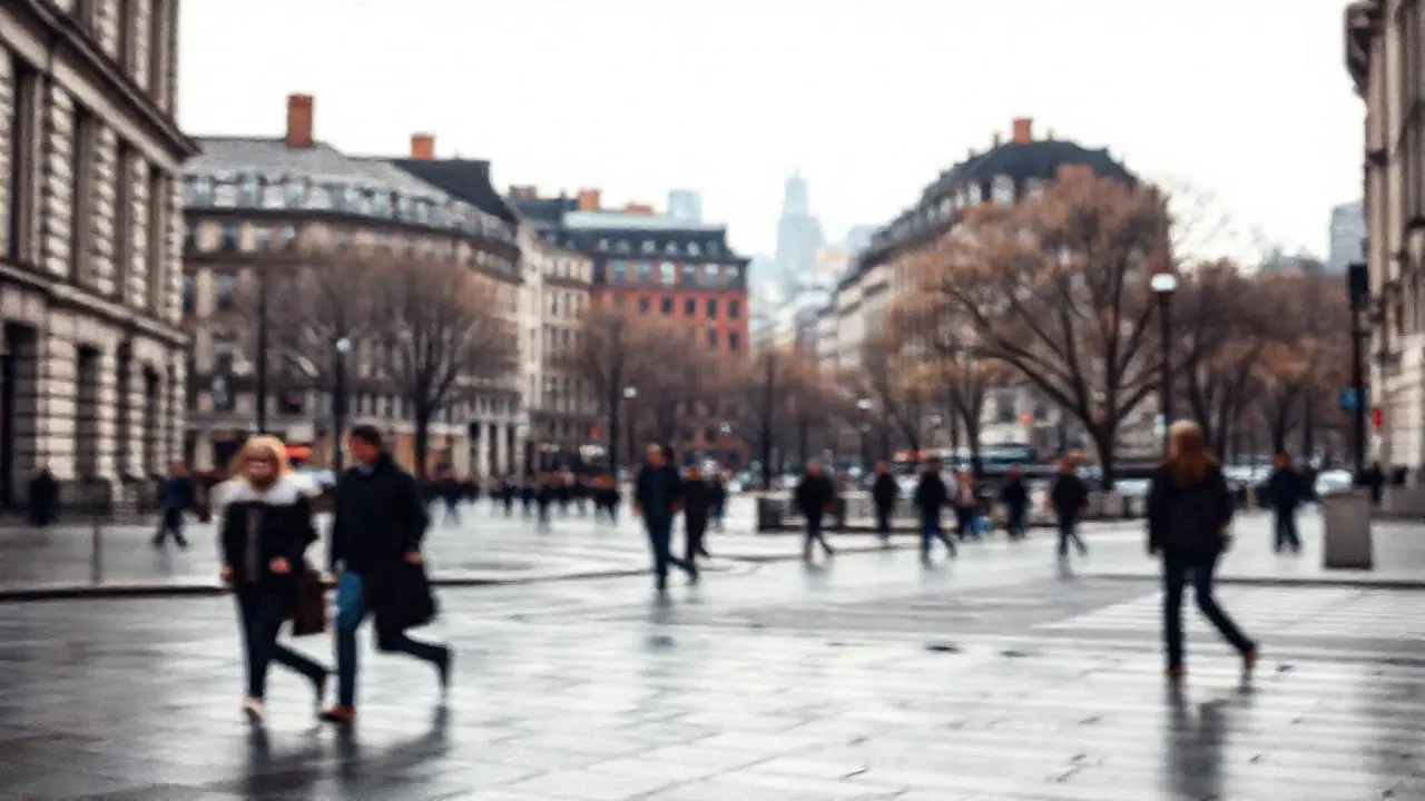 Ciudad urbana, amplia, suave y difusa