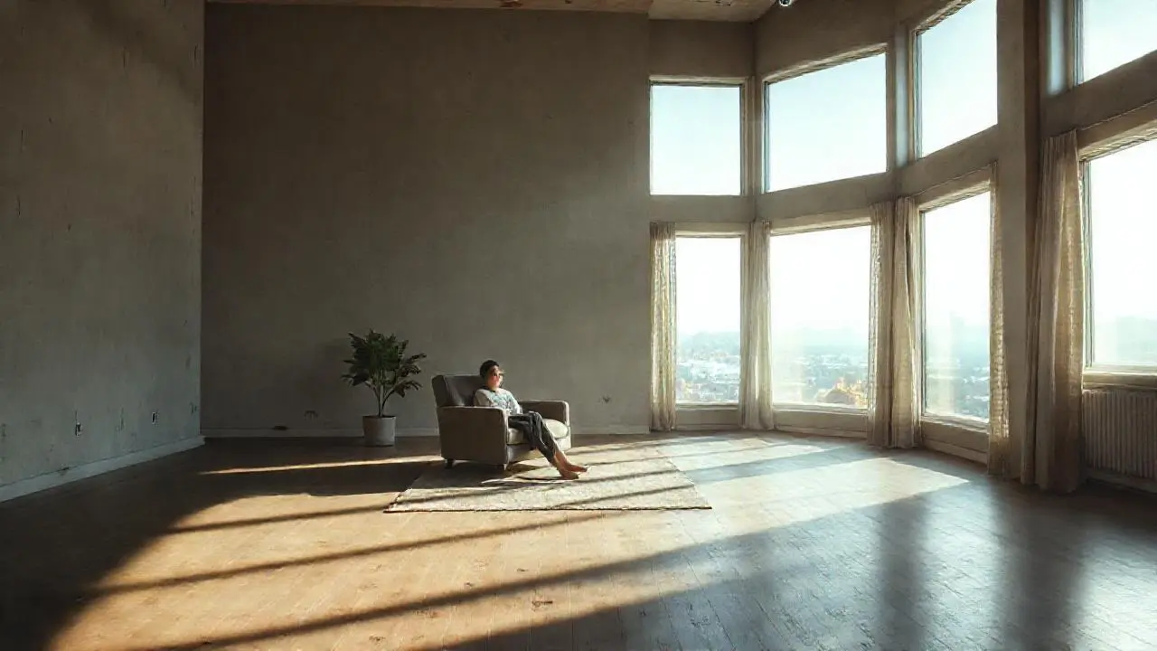 Calma y luz suave inundan el espacio