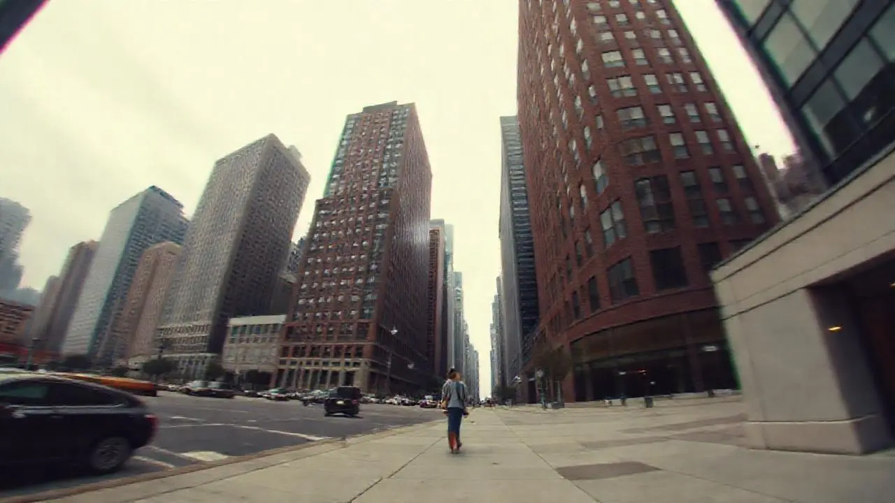 Ciudad urbana melancólica, ligeramente difuminada