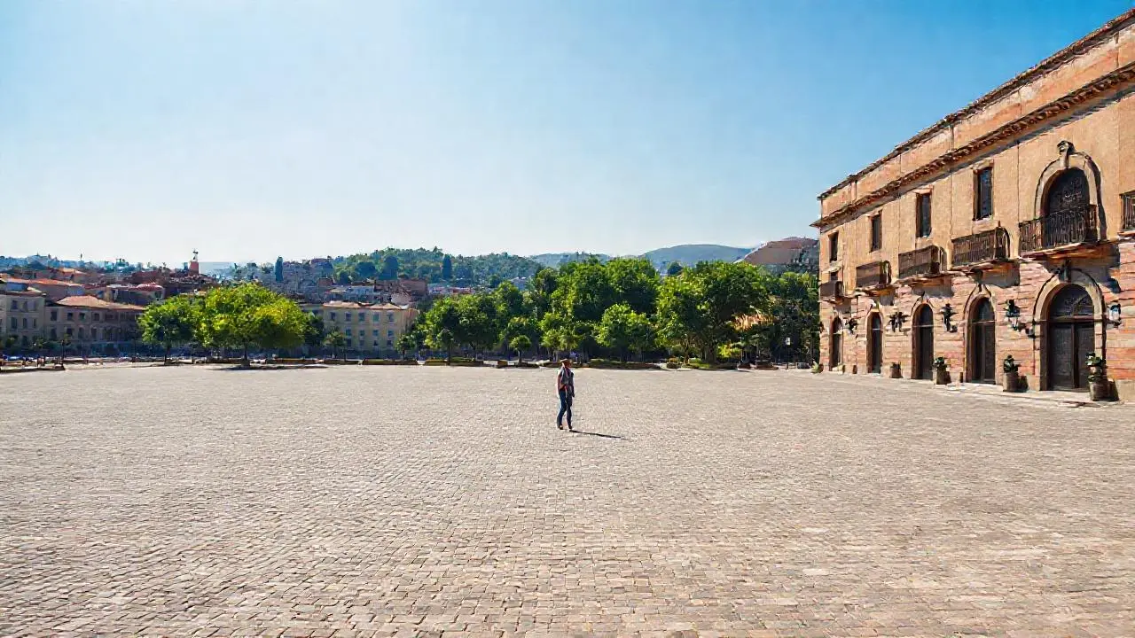 Escena urbana tranquila, luminosa y serena