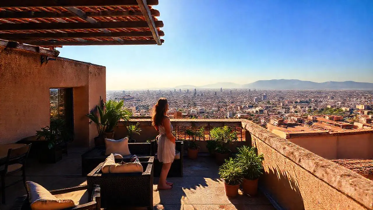 Terraza urbana, calma y luz natural