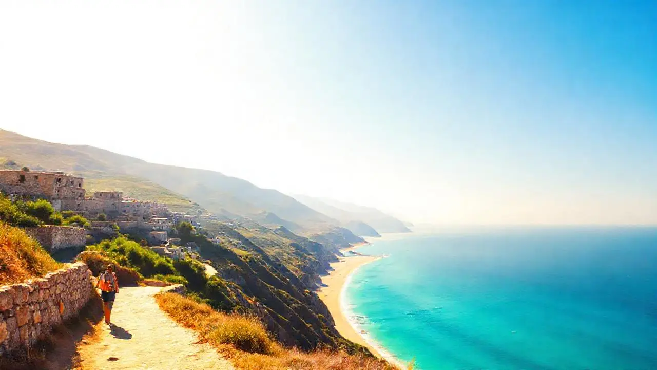 Paisaje costero soleado y sereno