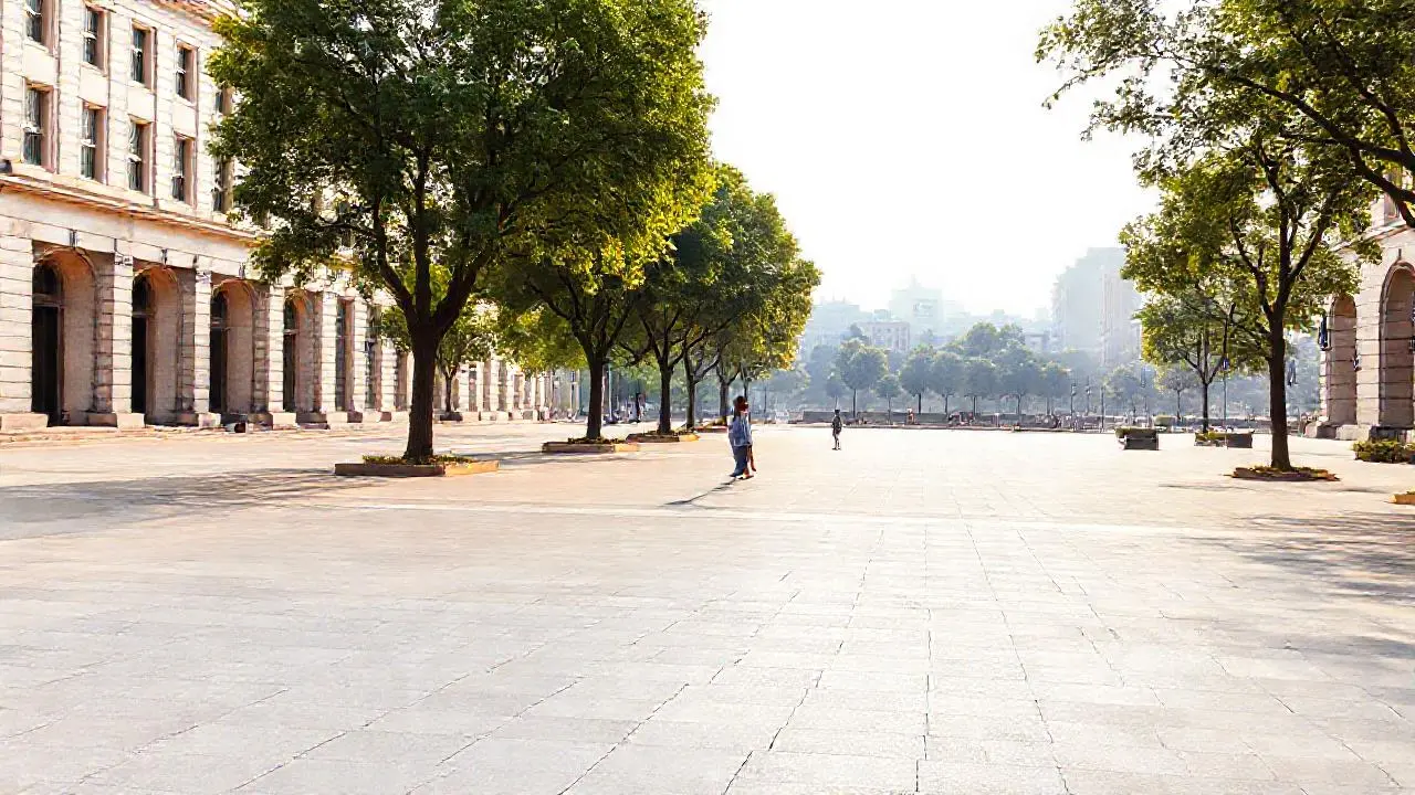 Calma urbana, espacio abierto y sereno