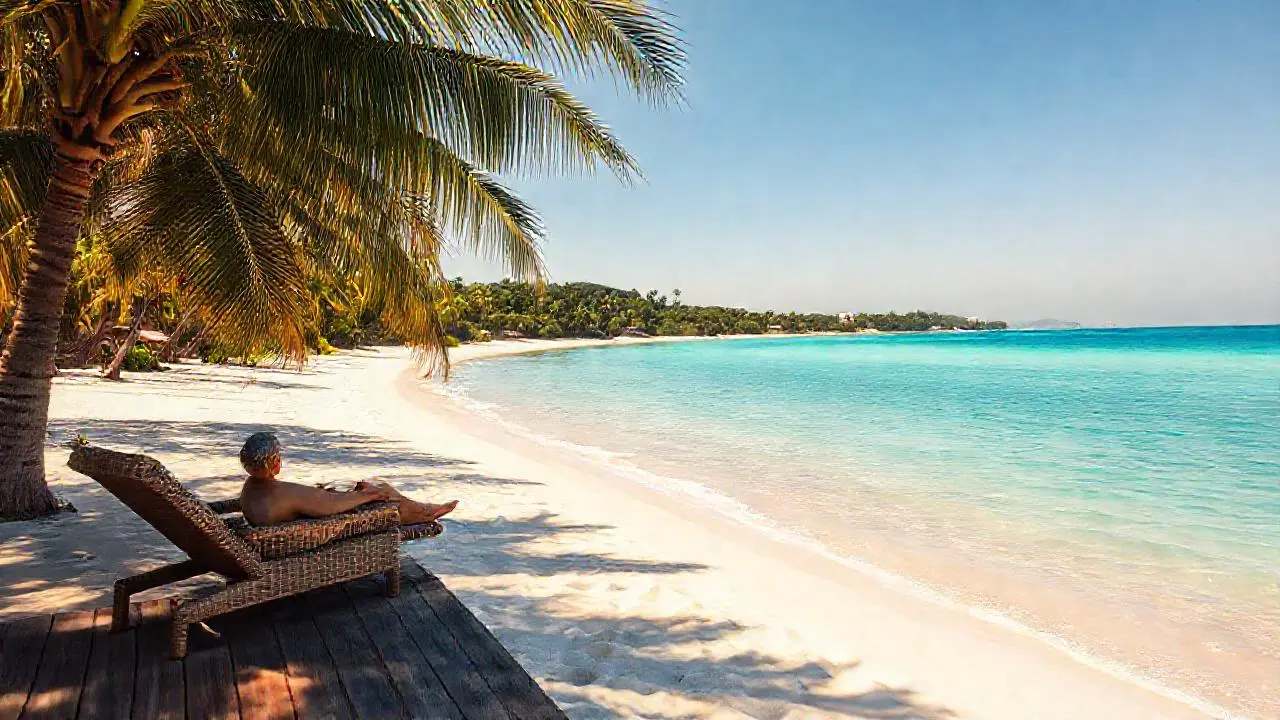 Paraíso tropical, calma y luz suave