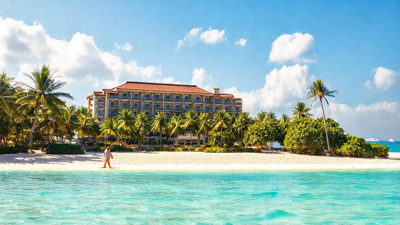 Paraíso tropical, luz cálida y relajante