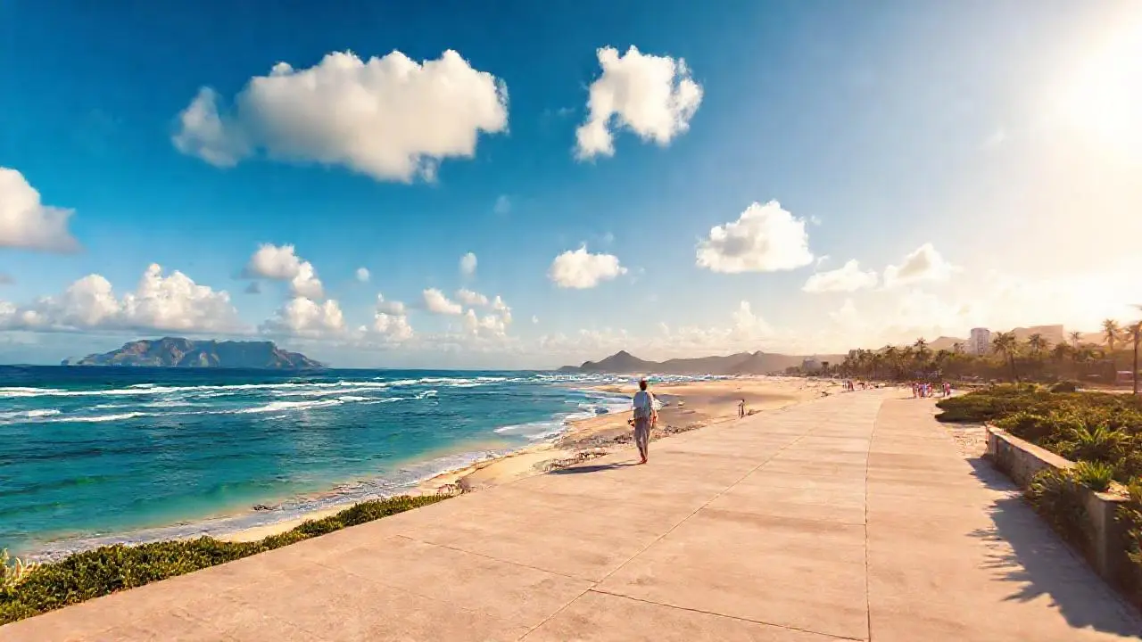 Tranquilidad tropical, arena, mar y cielo