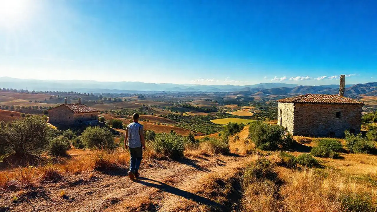 Paz rural bajo un cielo amplio