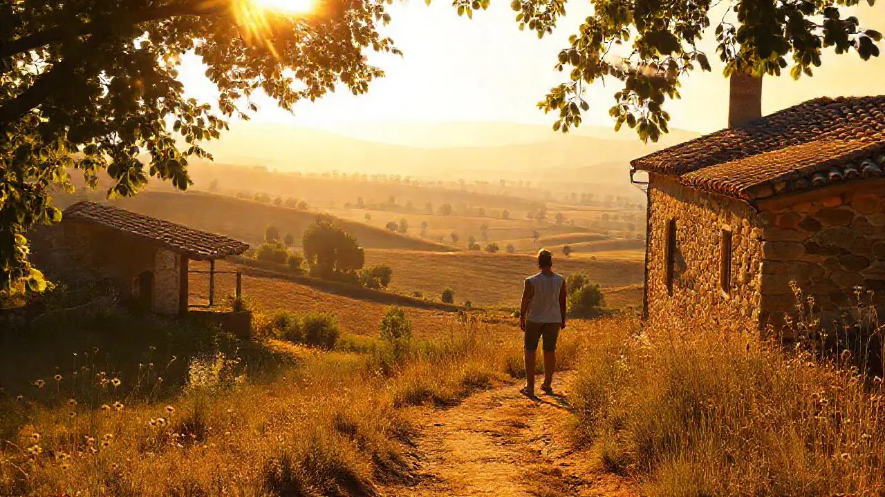 Paz rural, luz cálida y natural