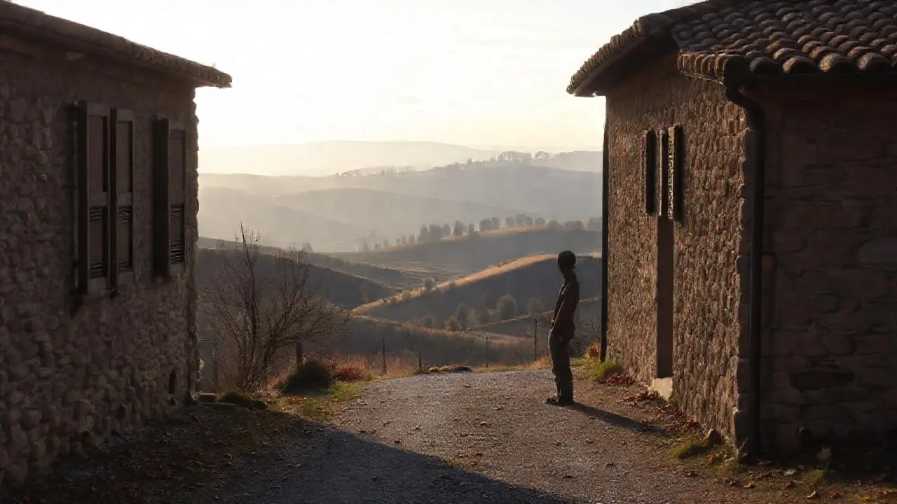 Paz rural bajo una luz suave