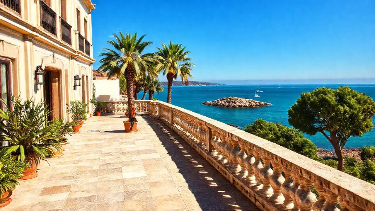 Serena escena costera, luz natural y calma