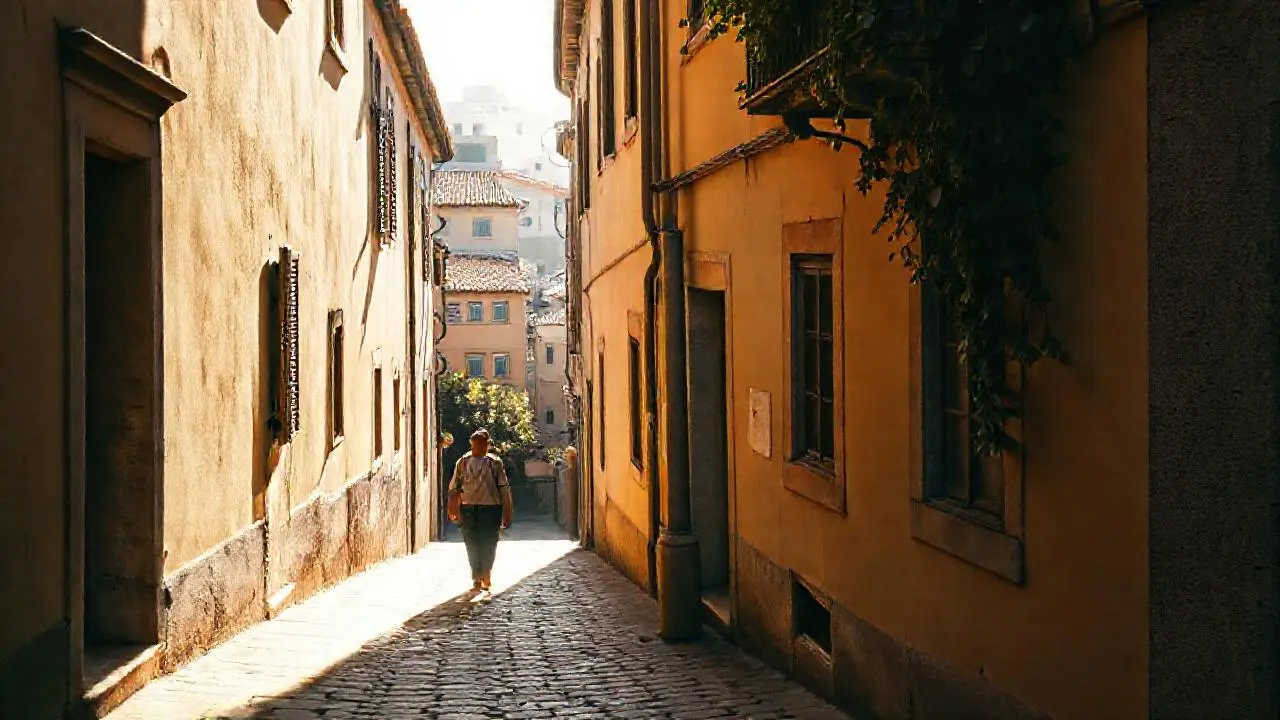 Un paisaje urbano antiguo y tranquilo