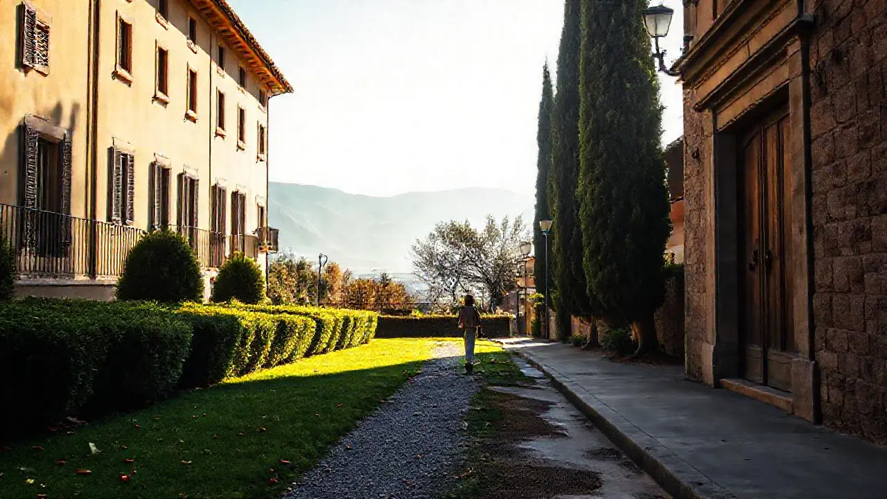 Tranquila escena campestre con una figura