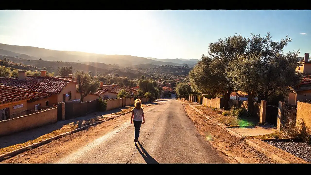 Tranquila tarde soleada, ambiente rural sereno