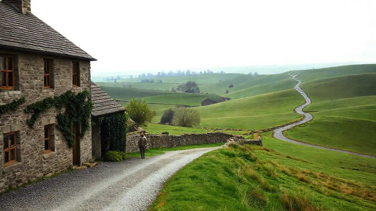 Paisaje rural sereno y melancólico