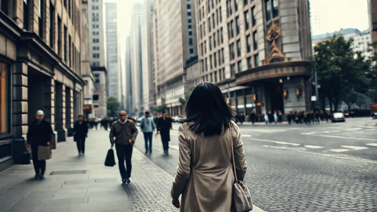 Calle urbana tranquila, luz difusa y evocadora