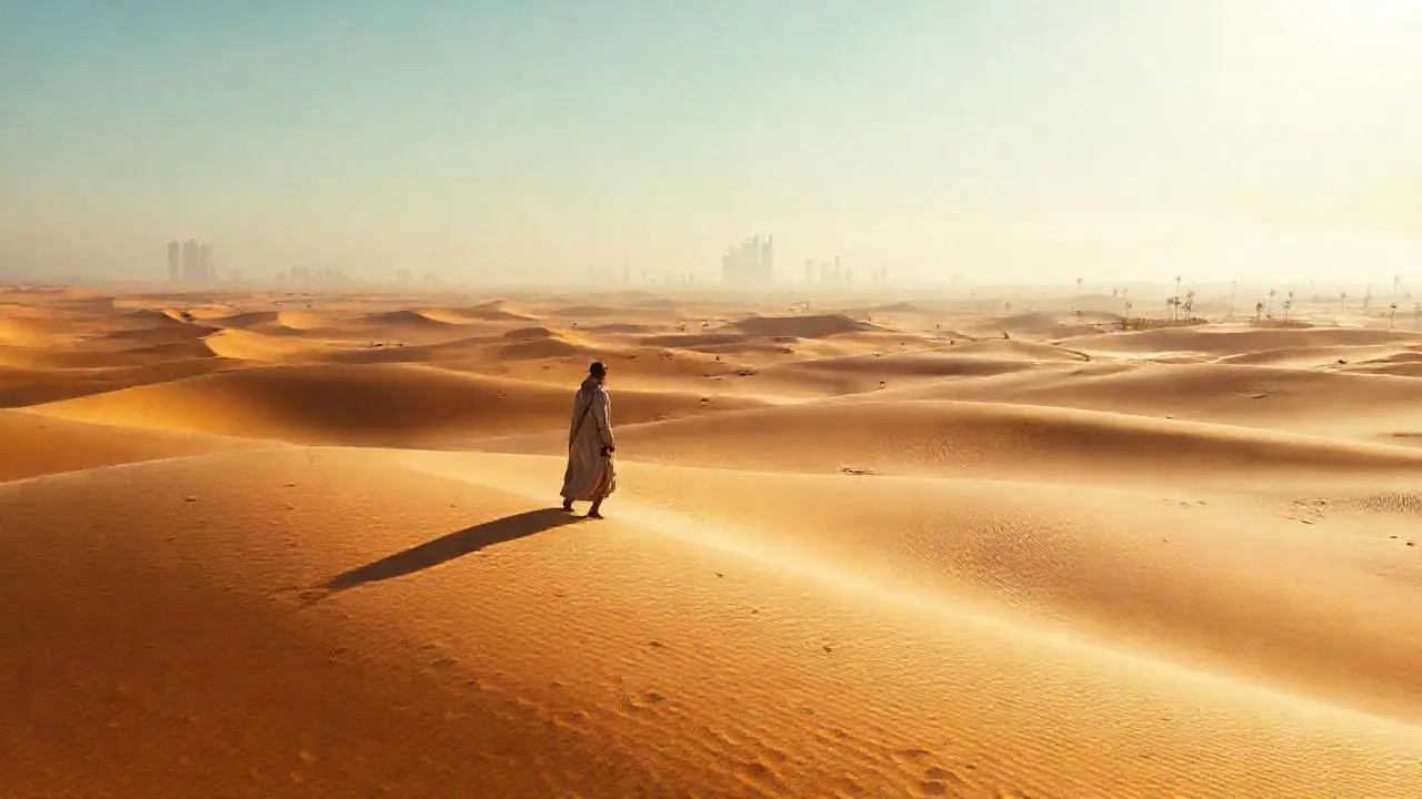 Un paisaje desértico, vasto y silencioso