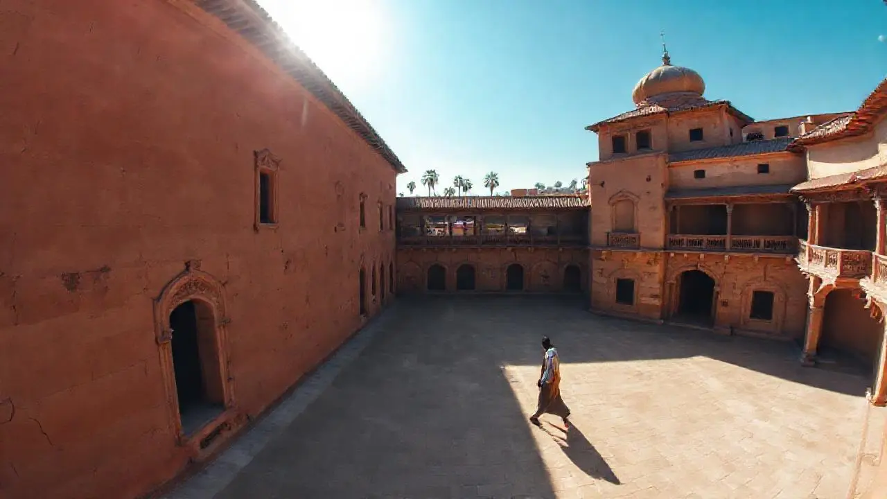 Arquitectura antigua, cálida y serena