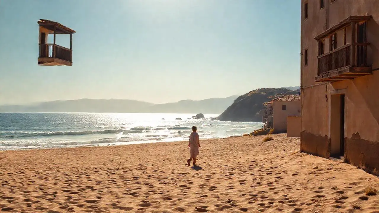 Escena costera tranquila y soleada