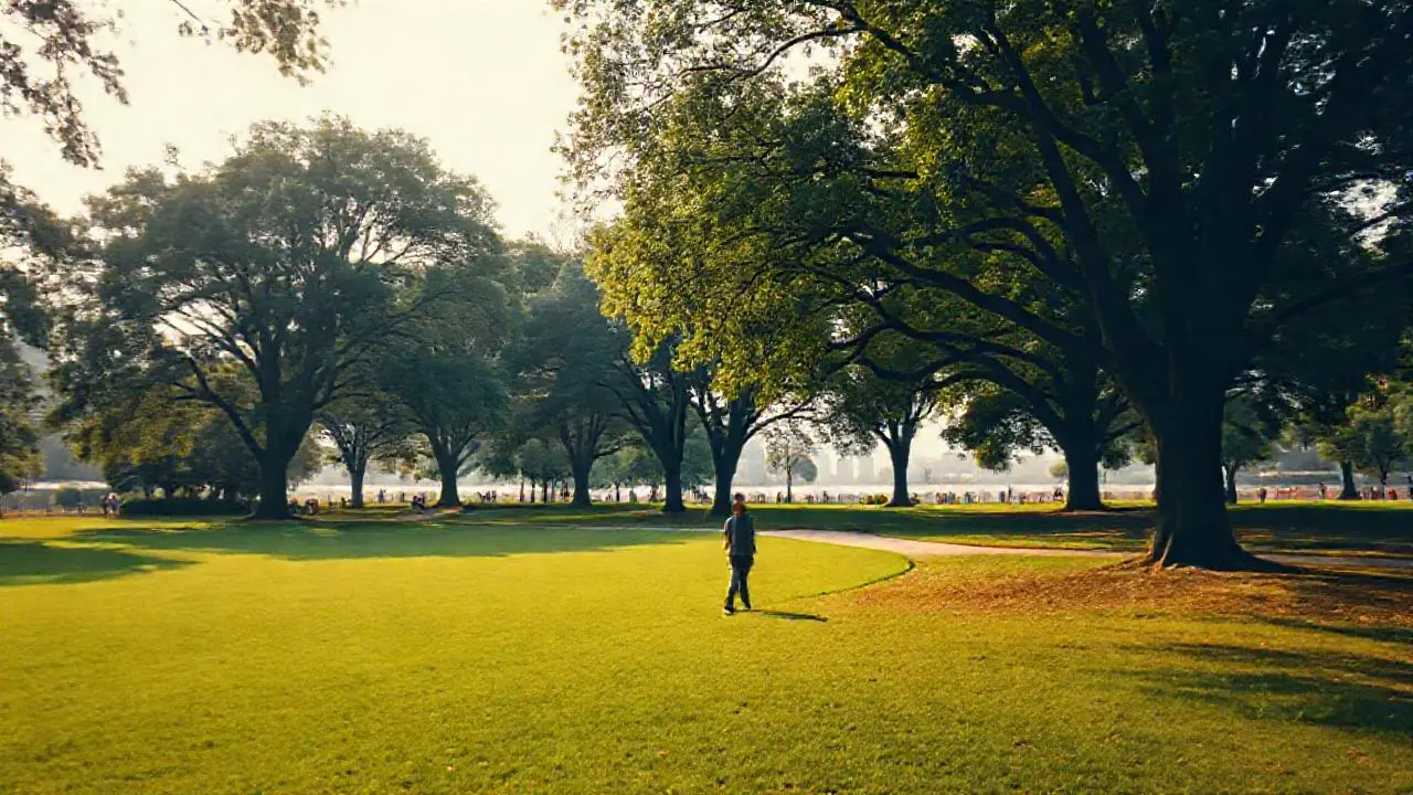 Paz urbana, luz suave y naturaleza