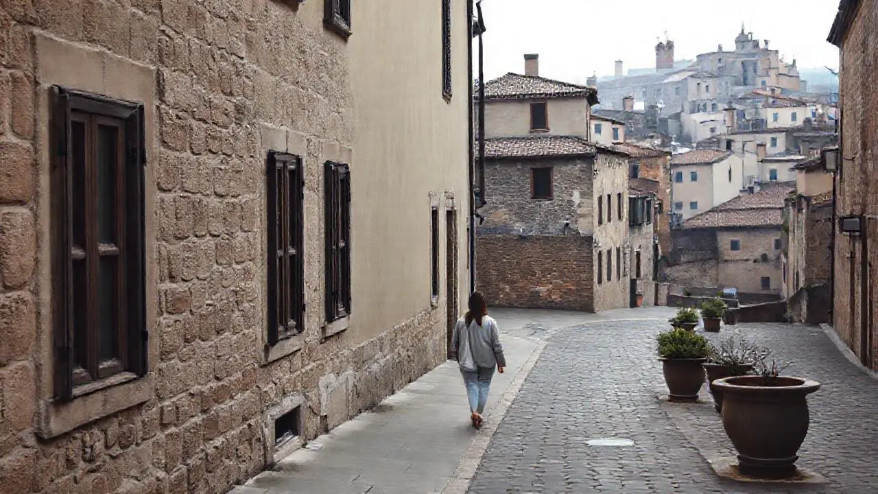 Escena urbana histórica, suave y atemporal