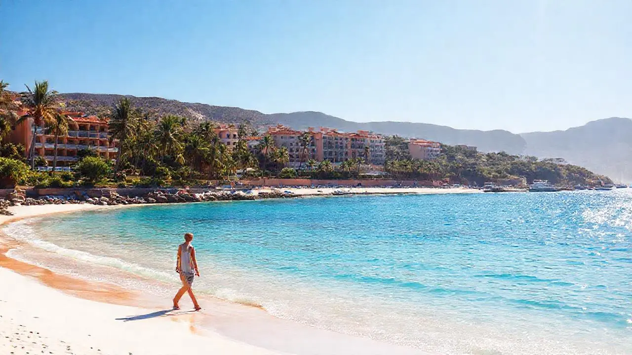 Playa tropical, calma y luz cálida