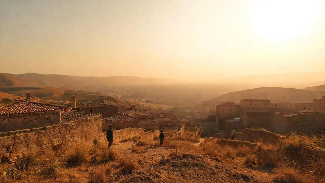 Paisaje antiguo, cálido y sereno