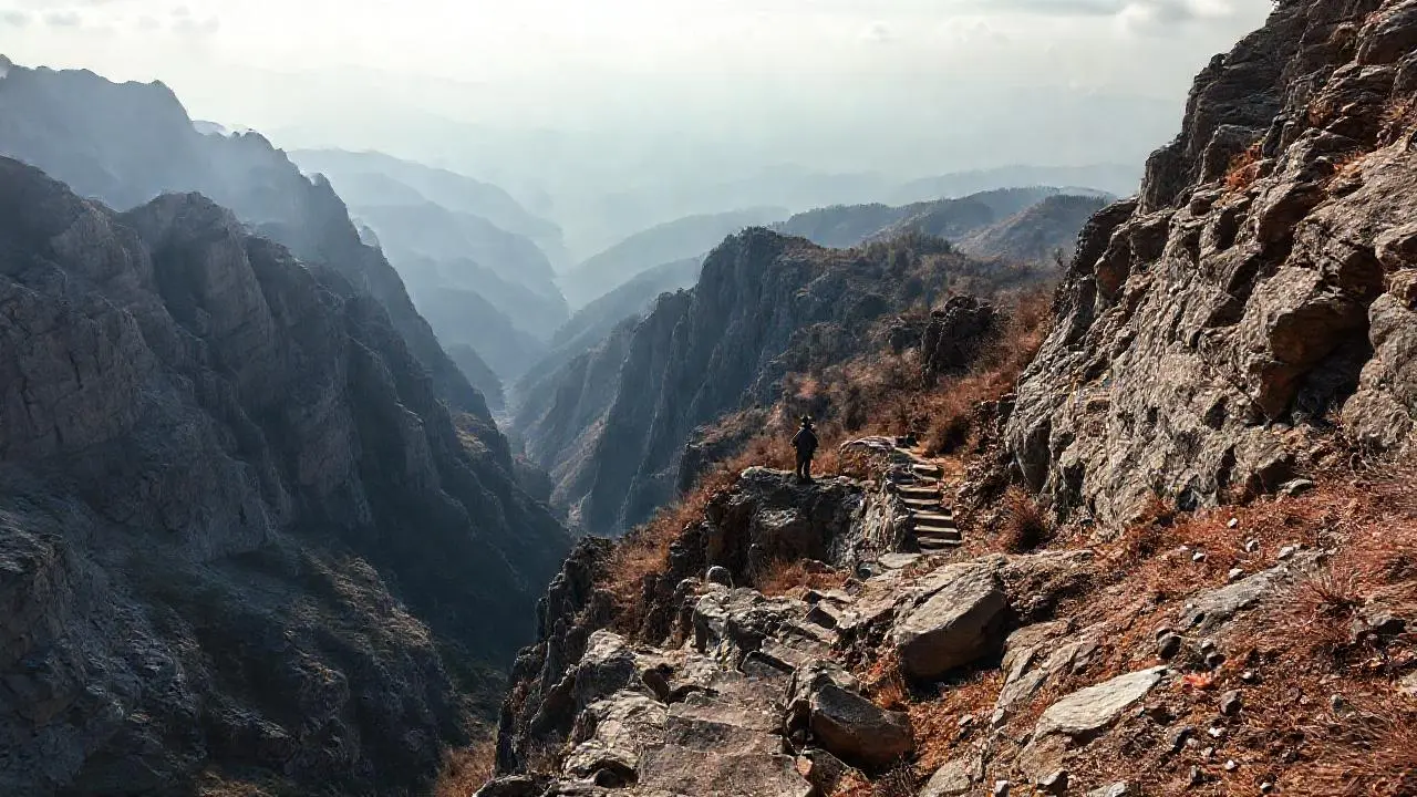 Imponente paisaje montañoso, agreste y vasto