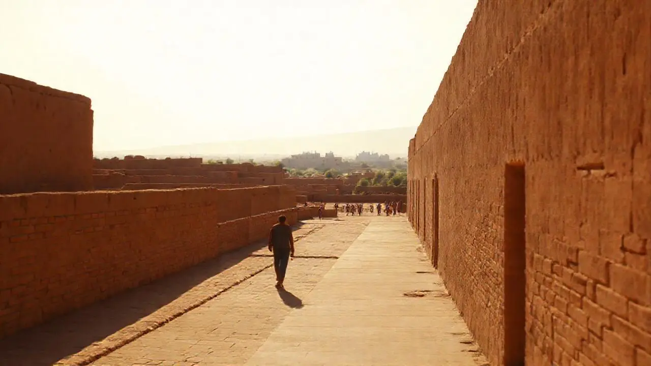 Paisaje cálido, amplio y ligeramente brumoso