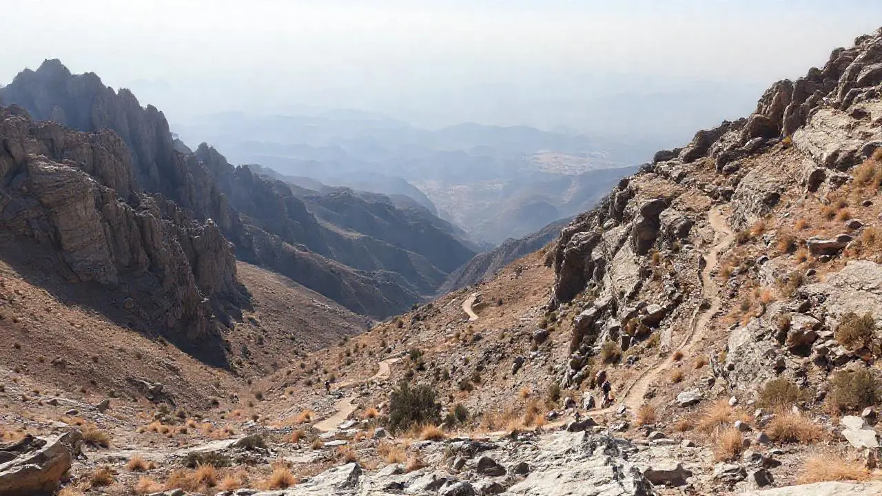 Paisaje árido, rocoso y vasto