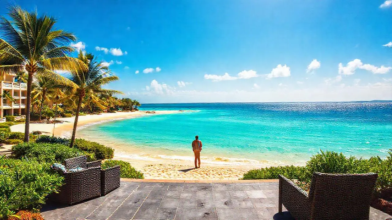 Paraíso tropical, relajación y luz suave
