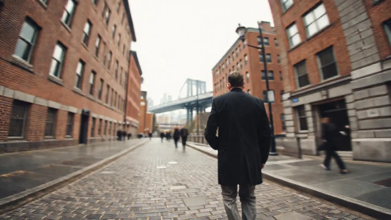 Escena urbana gris, húmeda y difusa