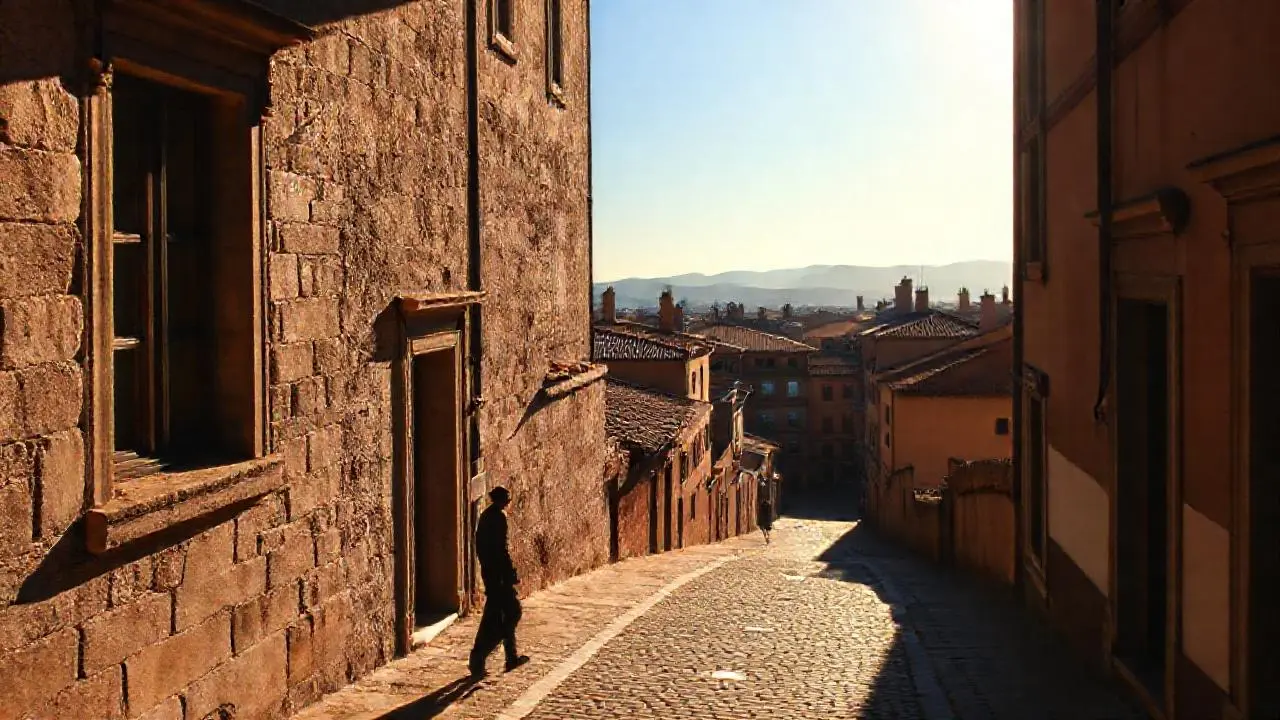 Pintoresco edificio antiguo bajo luz suave