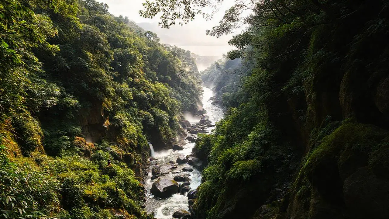 Paisaje natural salvaje, profundo y misterioso
