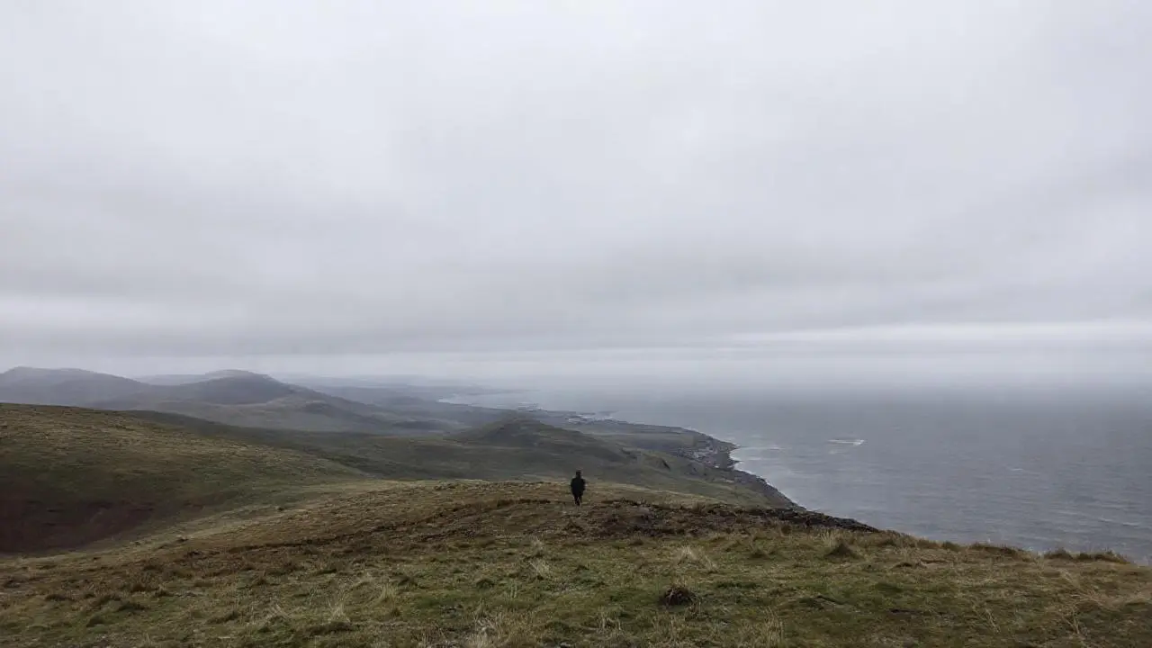 Paisaje amplio, sereno y ligeramente brumoso