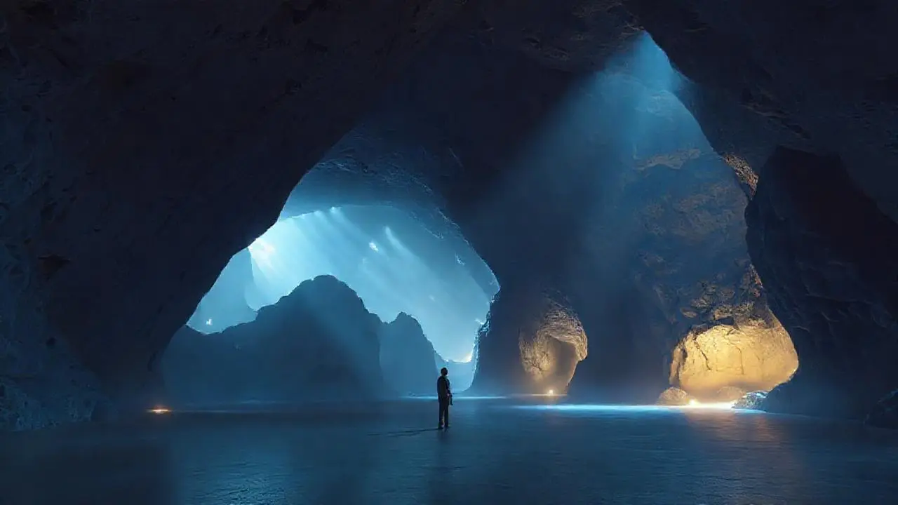 Amplio espacio cavernoso y misterioso