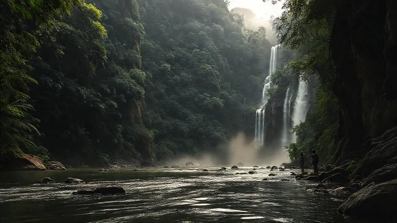 Majestuosa naturaleza, escala inmensa y figura lejana