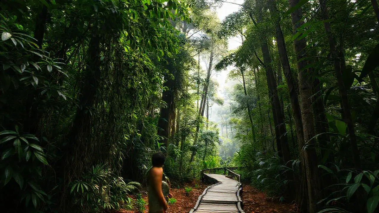 Selva tropical exuberante, misteriosa y profunda