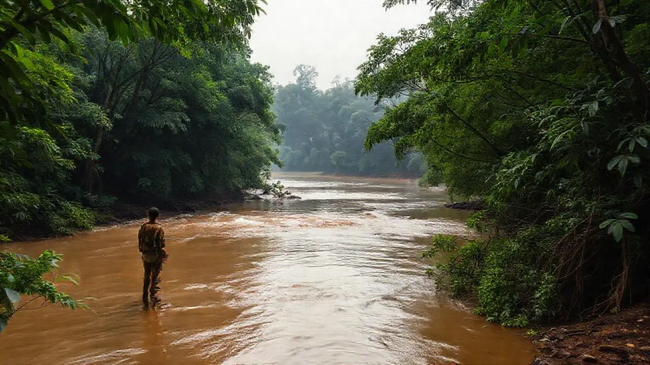 Selva exuberante y río tranquilo