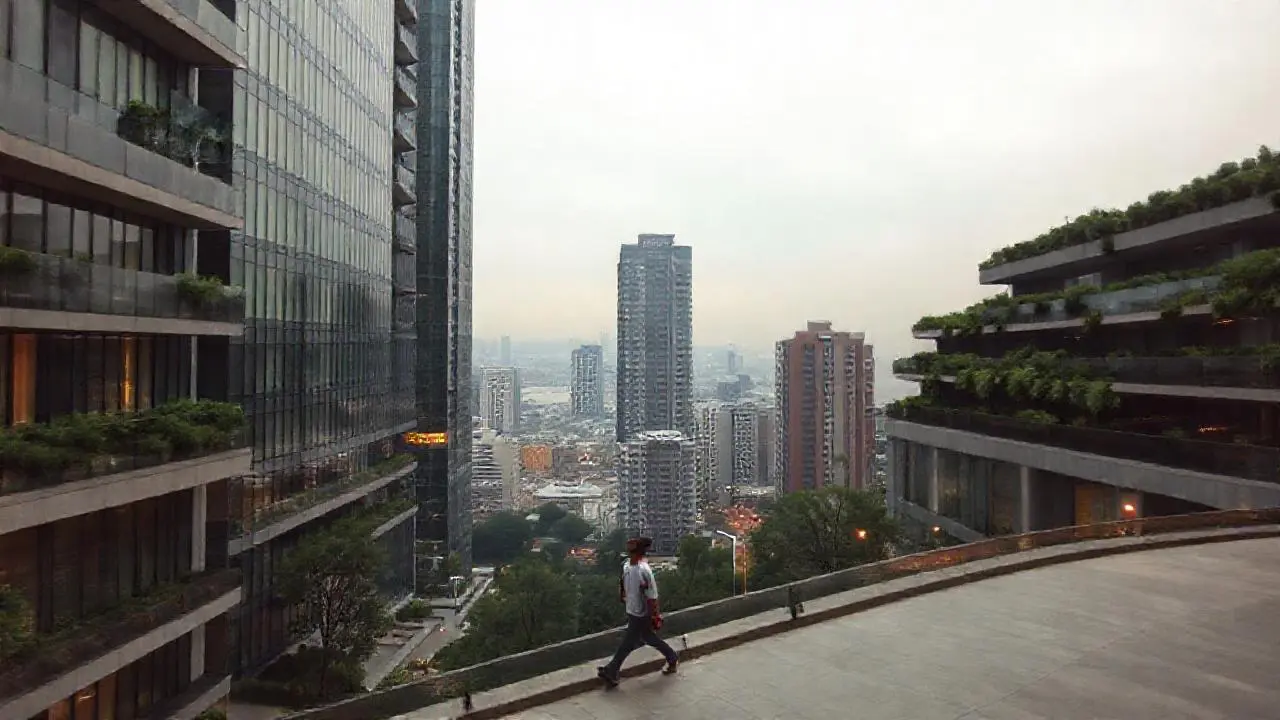 Ciudad urbana serena, amplia y moderna
