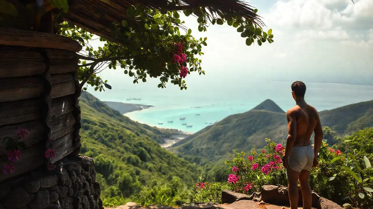 Paz tropical en un paisaje sereno