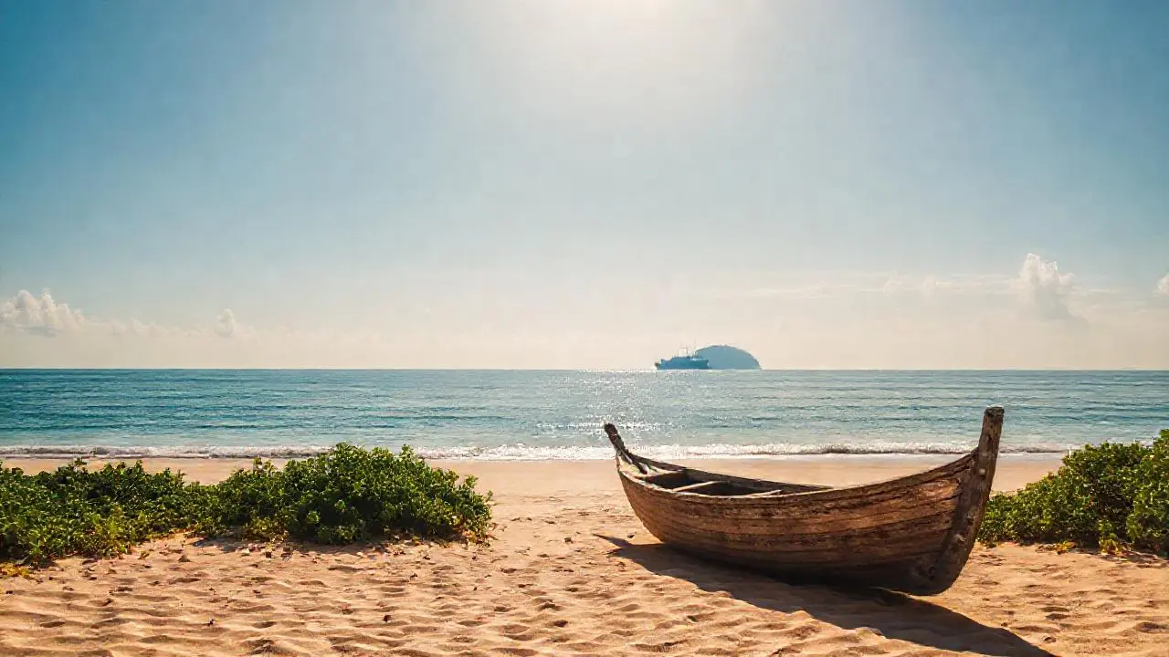 Paz serena en una costa soleada