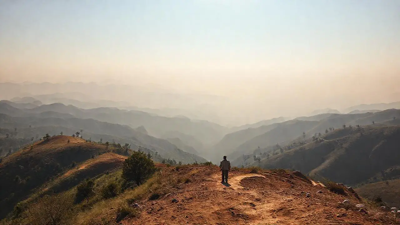Paisaje sereno, amplio y distante