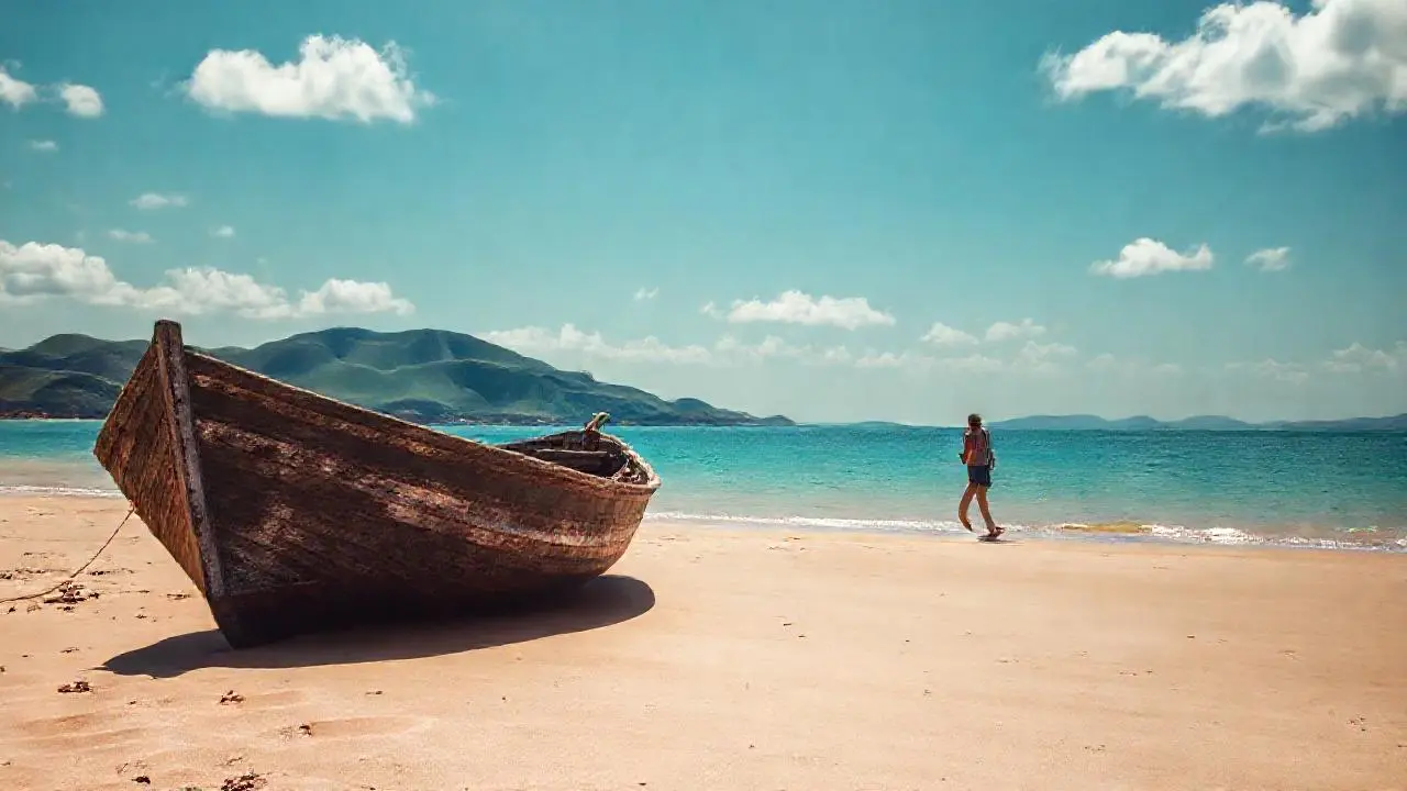 Paz serena en una playa extensa